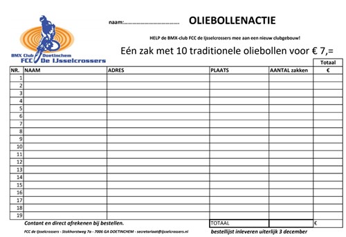 OLIEBOLLEN ACTIE