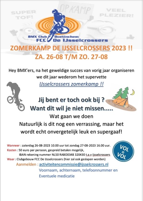 Geef je op voor het BMX kamp in augustus Geef je op voor het BMX kamp in augustus