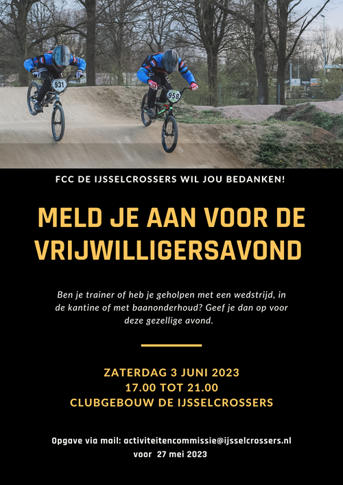Meld je aan voor de vrijwilligersavond! Meld je aan voor de vrijwilligersavond!