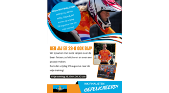 Kom jij 29-8 ook naar de vrije training?